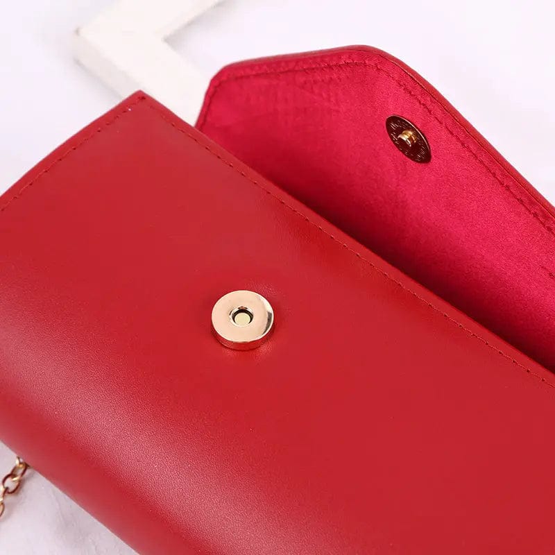 Wholesale PU Leather Clutch Latest Design Simple Fashion One-shoulder Chain Purse Envelope Ladies Purse Evening bag