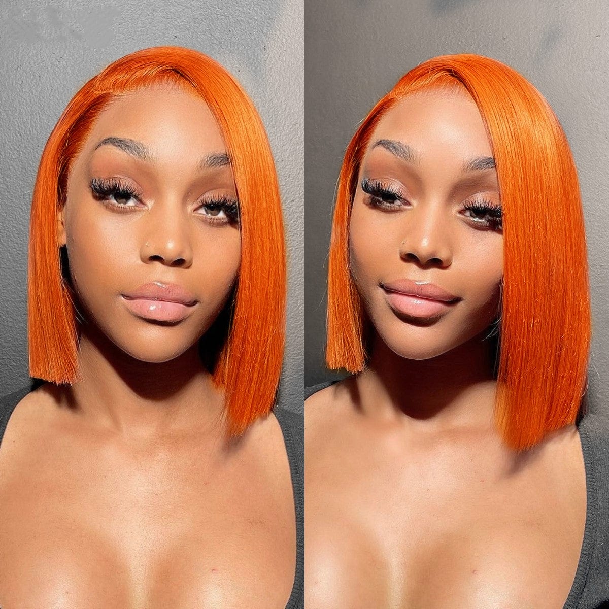 Wholesale Short Straight Bob Lace Front Wigs Orange HD Lace Frontal Human Hair Wig for Black Women