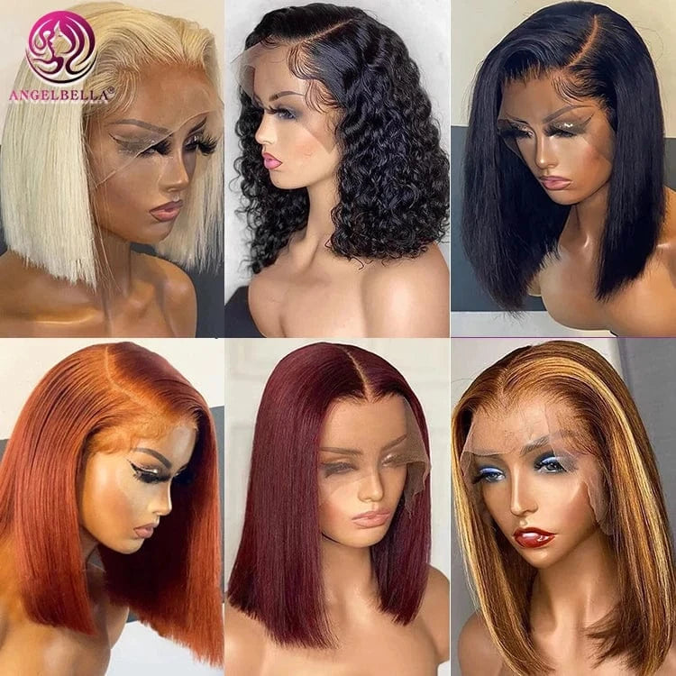 Wholesale Straight Bob Wig Brazilian Remy Hair Human Hair Wigs For Women Short Full Machine Made Wig With Bang