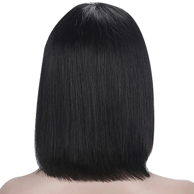 Wholesale Straight Bob Wig Brazilian Remy Hair Human Hair Wigs For Women Short Full Machine Made Wig With Bang