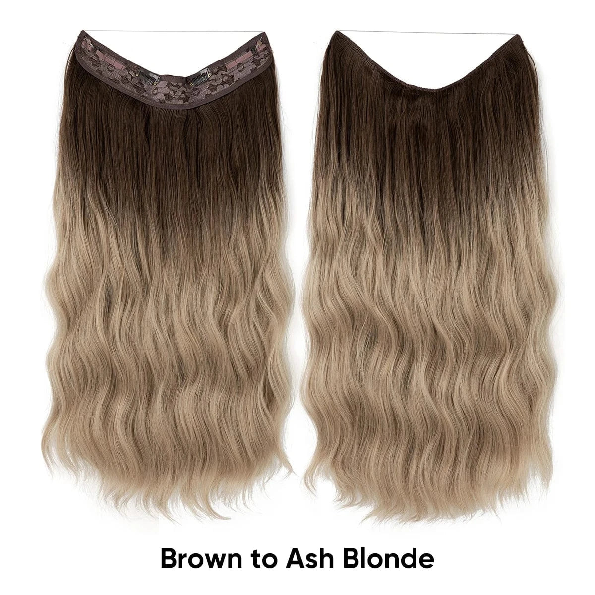 Wholesale Suppliers Synthetic Fiber Invisible Wire White Seamless Ombre Private Label Hair Extensions Pieces for White Woman