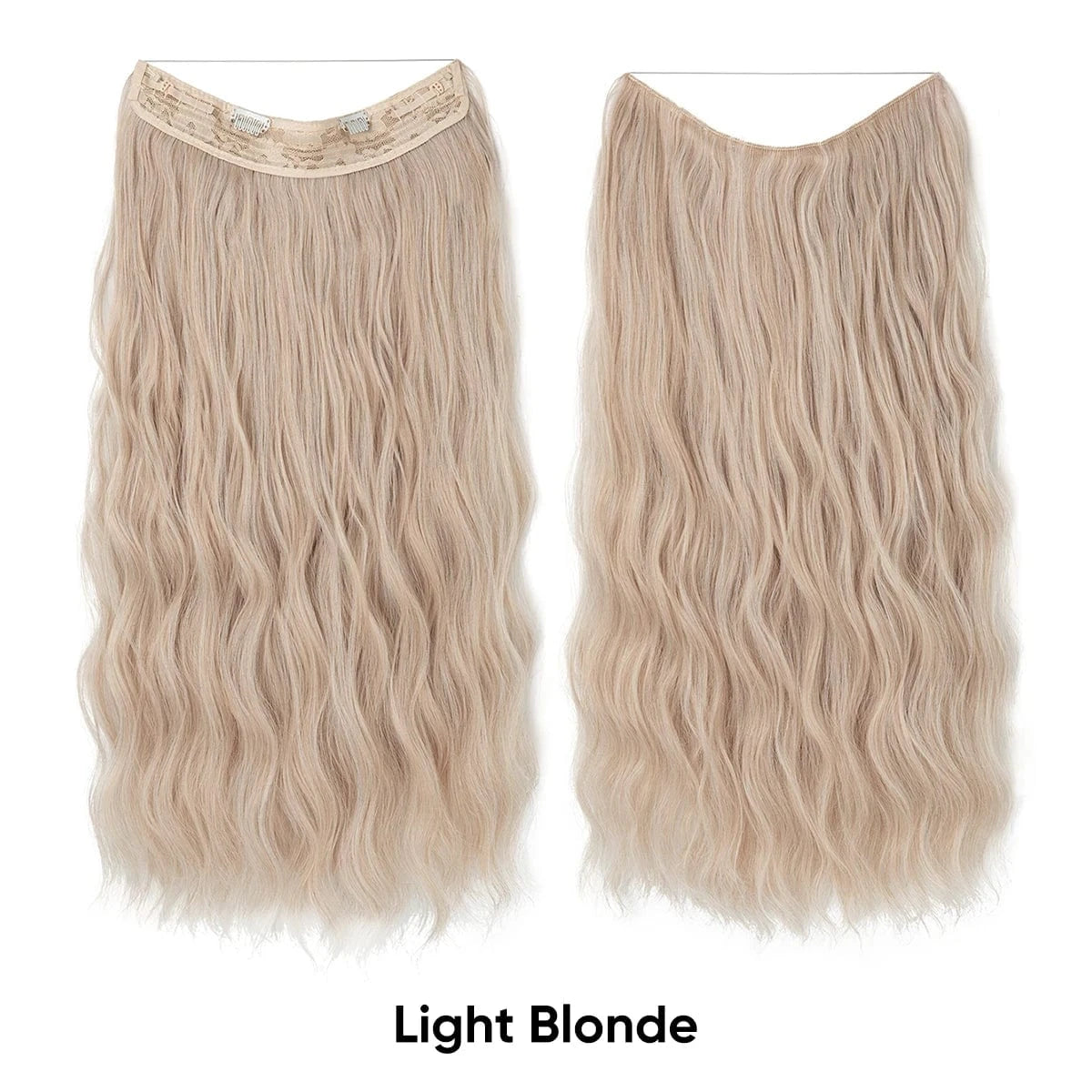 Wholesale Suppliers Synthetic Fiber Invisible Wire White Seamless Ombre Private Label Hair Extensions Pieces for White Woman