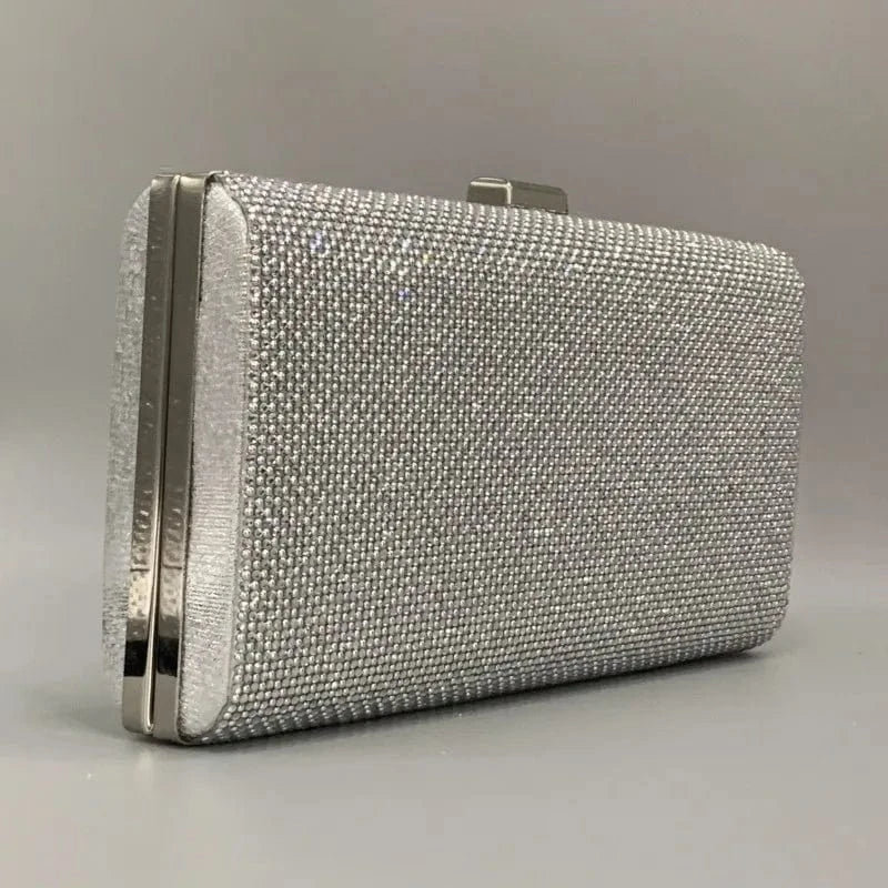 wholesale unique fashion ladies clutch evening bag luxury sequin silver diamond clutch purse