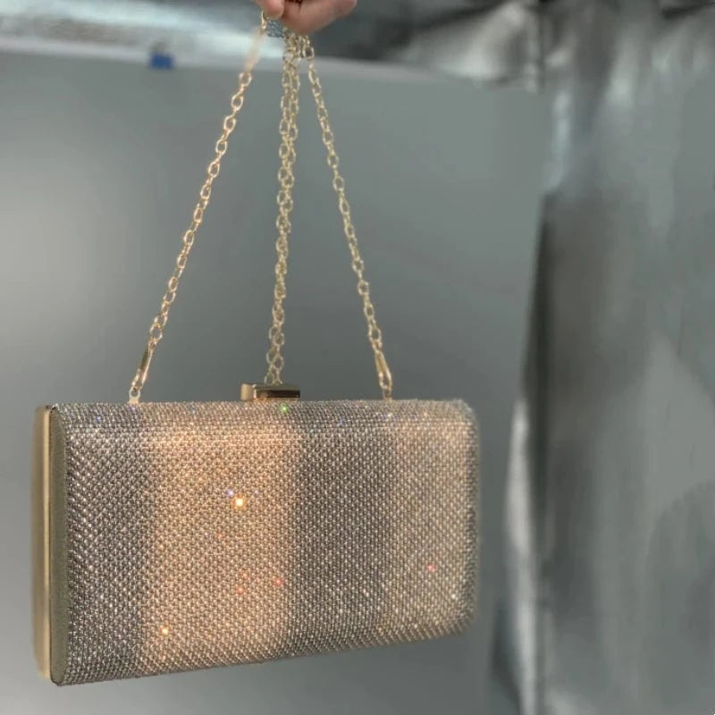 wholesale unique fashion ladies clutch evening bag luxury sequin silver diamond clutch purse