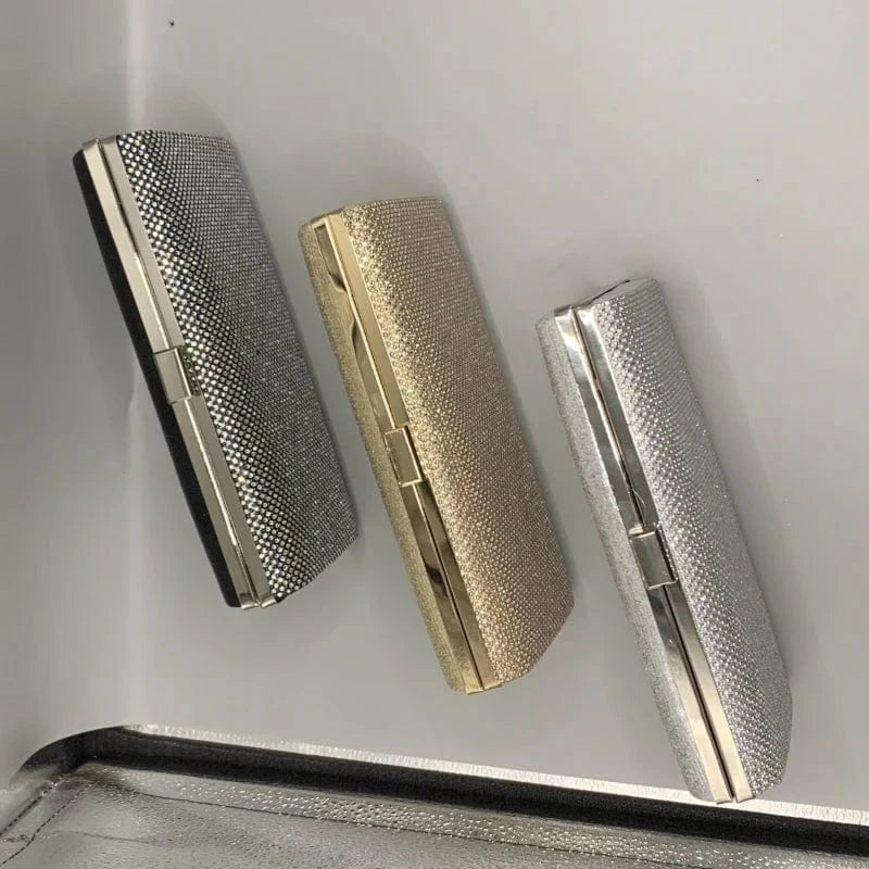 wholesale unique fashion ladies clutch evening bag luxury sequin silver diamond clutch purse