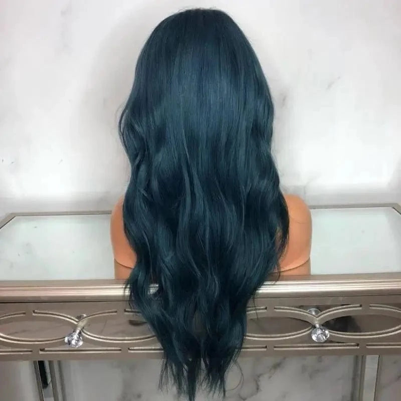 Wholesale Virgin Dark Green Color Brazilian Human Hair Body Wave 13*4 Lace Front Wigs For Black Women