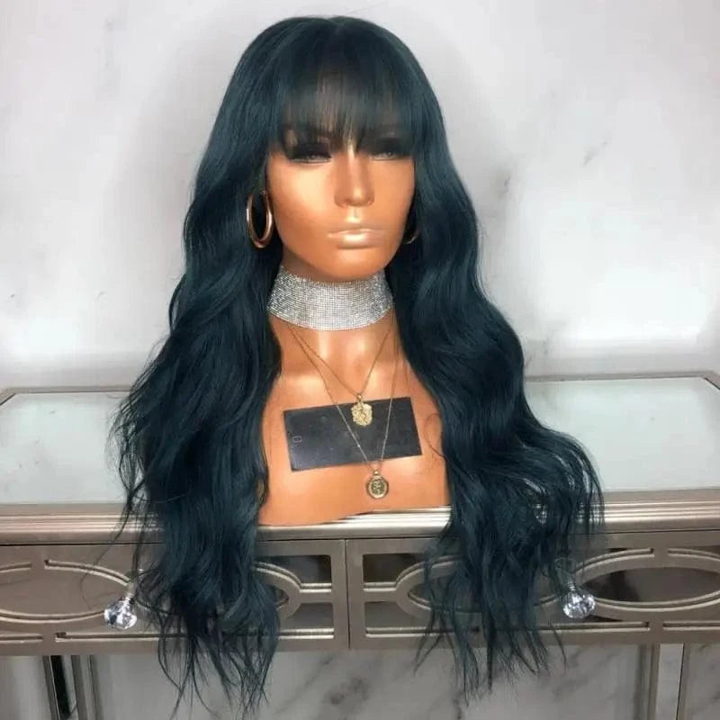 Wholesale Virgin Dark Green Color Brazilian Human Hair Body Wave 13*4 Lace Front Wigs For Black Women