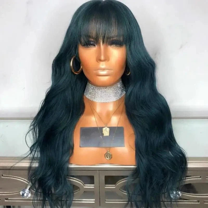 Wholesale Virgin Dark Green Color Brazilian Human Hair Body Wave 13*4 Lace Front Wigs For Black Women