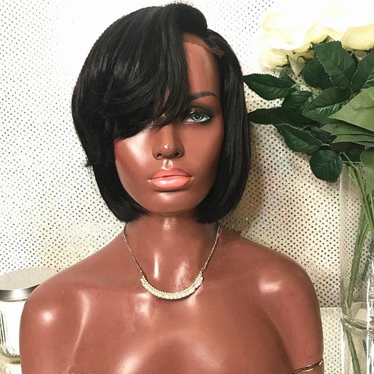 Wholesale Wig Supplier Ombre Burgundy Color Pixie Curly Cut Bob Virgin Cuticle Aligned Human Hair Transparent HD Lace Front Wigs