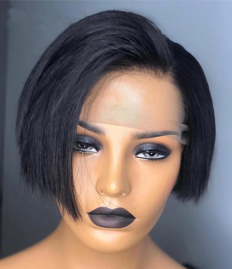 Wholesale Wig Supplier Ombre Burgundy Color Pixie Curly Cut Bob Virgin Cuticle Aligned Human Hair Transparent HD Lace Front Wigs