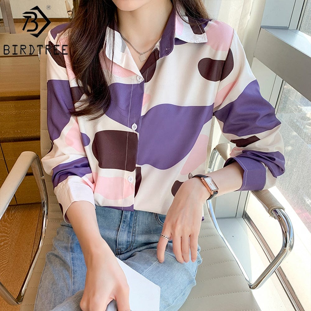 Wholesale Women Flower Printing Shirt 2022 Autumn PNew Style Long Sleeves Female Cheap Clothes Chiffon Blouses Tops T27616X