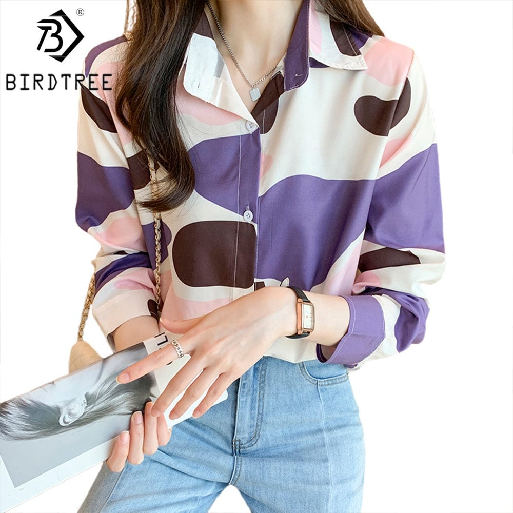 Wholesale Women Flower Printing Shirt 2022 Autumn PNew Style Long Sleeves Female Cheap Clothes Chiffon Blouses Tops T27616X