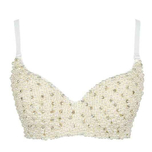 Wholesale women's Sexy bead bra Sparkly Pearls bra S M L XL XXL bead Sexy bra for women