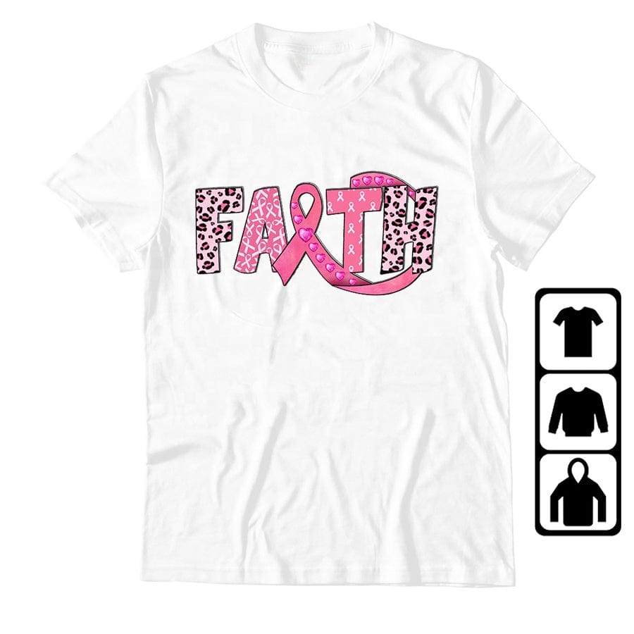 Wholesale Women T Shirt Faith Breast Cancer Pink out Cancer Awareness Print Positive Shirts 100% Cotton Graphic Tees