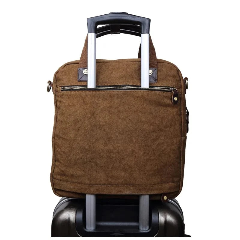 Wholesale Work Satchel Messenger Bag Wax Canvas 14 Inch Laptop Commuting Shoulder Bag Water Resistant Briefcase