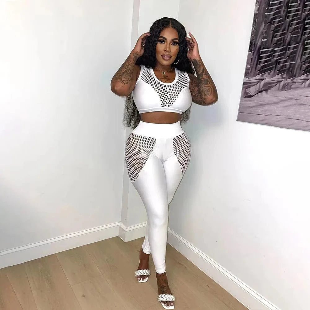 wholesale workout clothing 2 piece outfit women tank top and pants gym clothes sports set