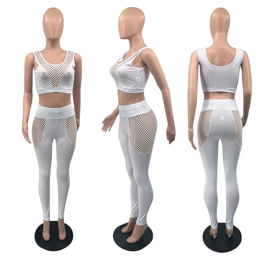 wholesale workout clothing 2 piece outfit women tank top and pants gym clothes sports set