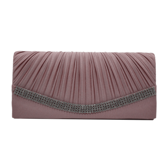 Wholesale wrinkle feature rhinestone inlays party messenger bag clutch women shoulder bag evening bags for ladies