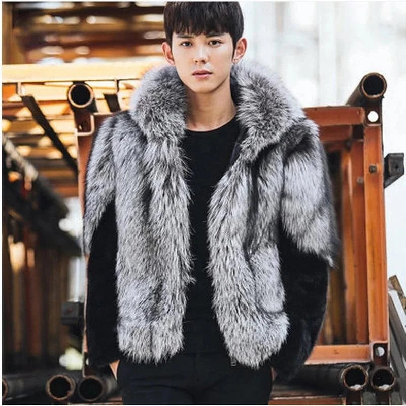 Wholesaler Casual men winter fur jacket For Plus Size Men Fur Jacket