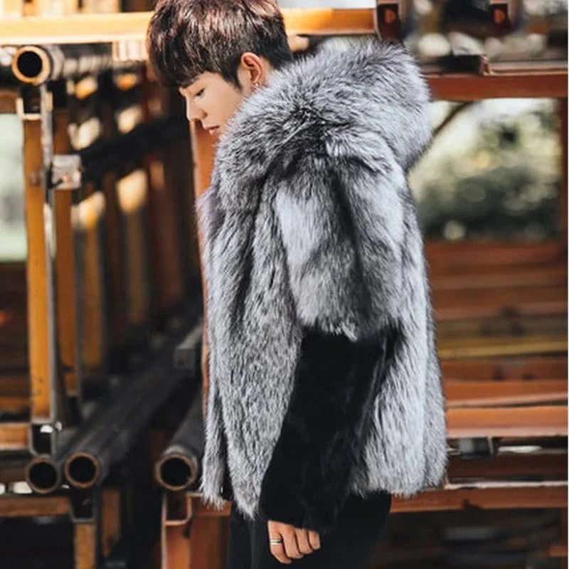 Wholesaler Casual men winter fur jacket For Plus Size Men Fur Jacket