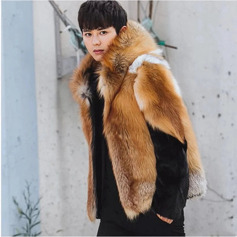 Wholesaler Casual men winter fur jacket For Plus Size Men Fur Jacket