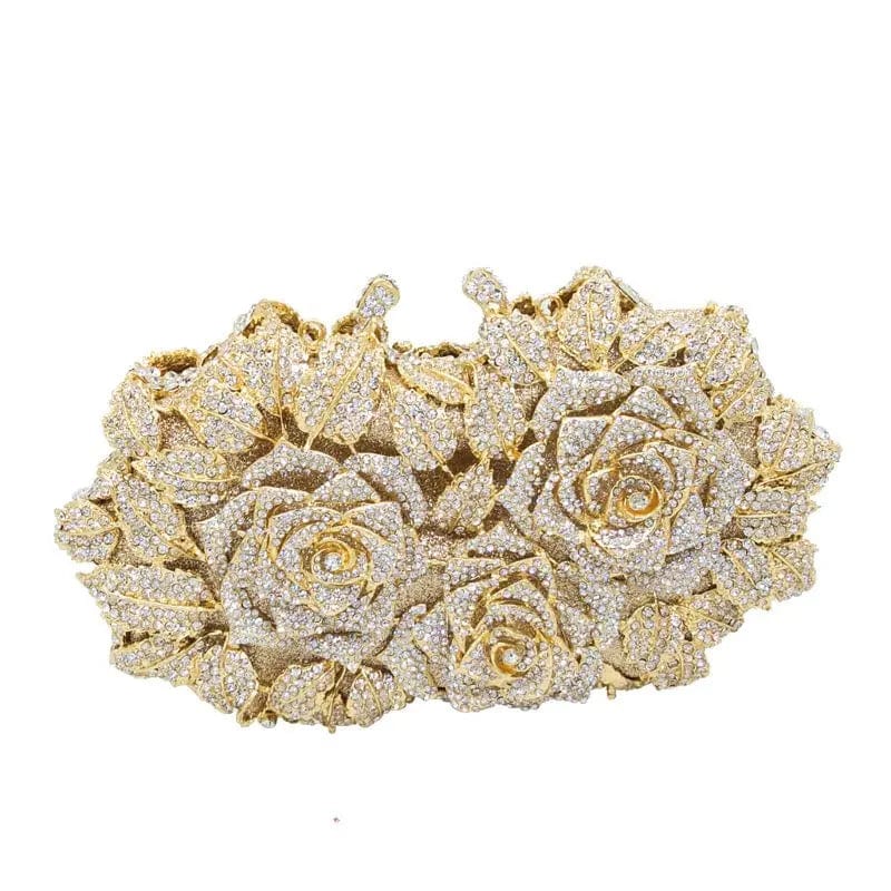 Wholesales Luxury Expensive Sparkle Crystal Rhinestone Clutch Purse Elegant Flower Evening Bridal Dinner Bag Wedding Party Bag