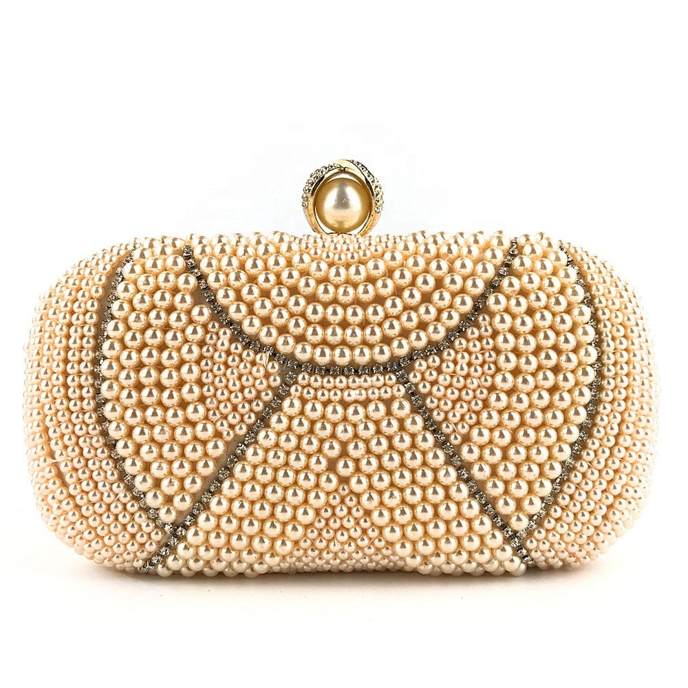 wholesales pretty evening clutch bag bridal clutch purse pearl beading evening bags for ladies