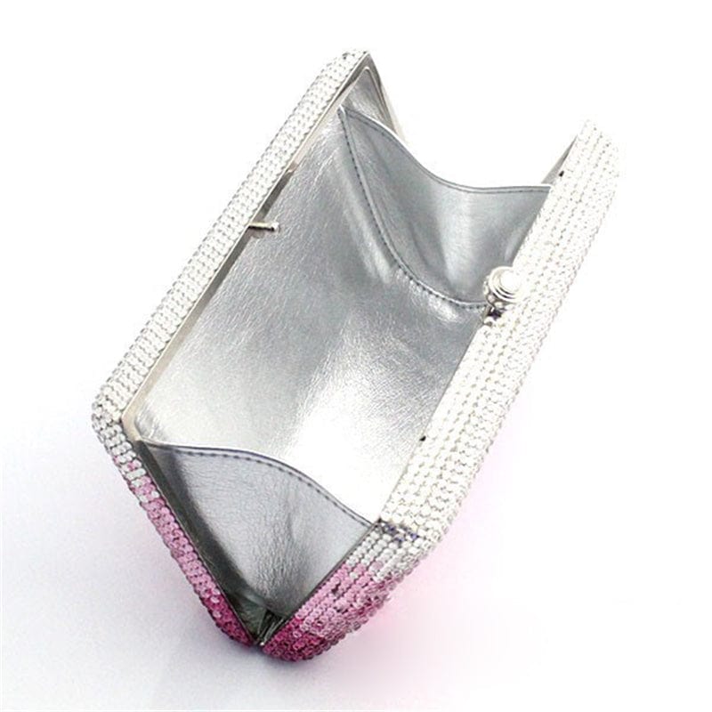 Wholesales Women Evening Bags Pink Crystal Clutches with Spikes Ladies Formal Diamond Purse Rhinestone Wallet
