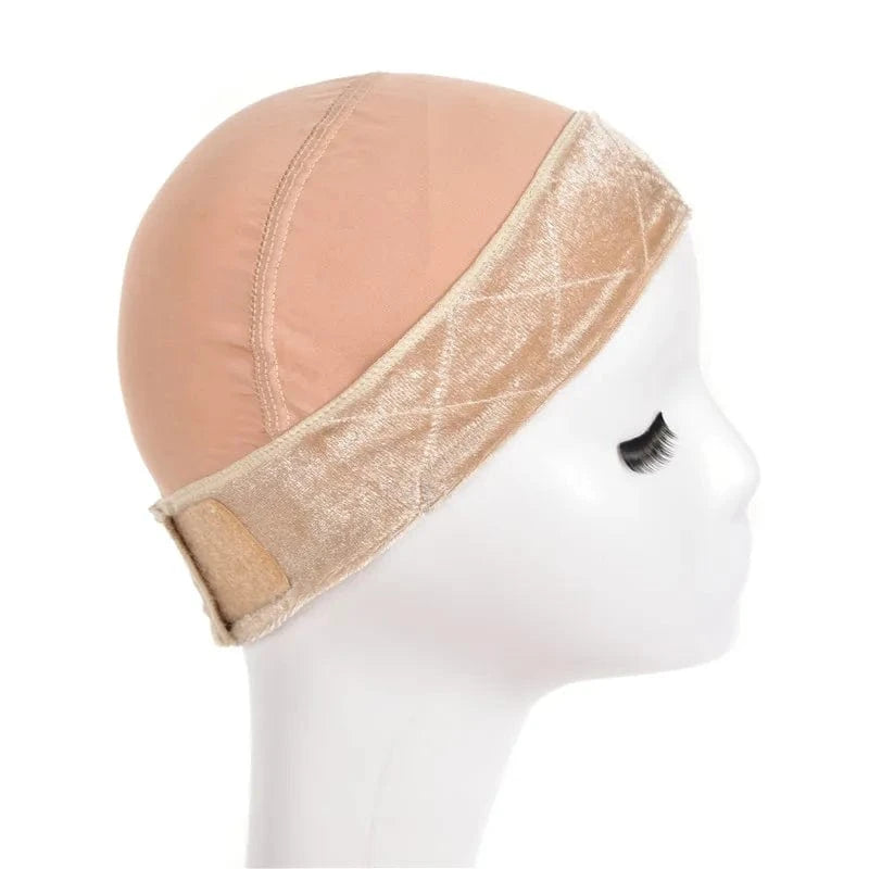 Whosale Velvet Grip Adjustable Headband Cap Wig With Elastic Band