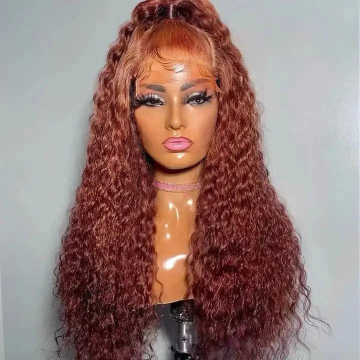 wigs for black women wholesale aligned virgin hair brown curly 13*4 lace front wig 180 density 100% human hair wig