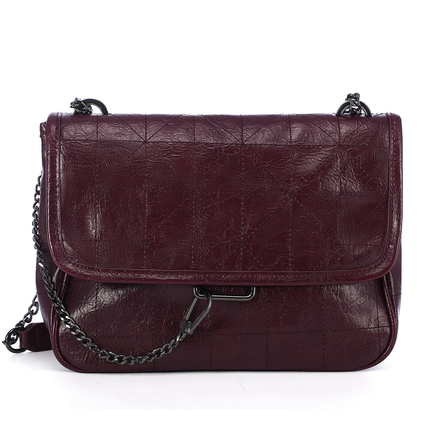 wine LOVEVOOK Brand Designer Luxury 2023 Quilted PU Leather Shoulder Pueses with Chain Strap Casual Crossbody Bags for Women Ladies
