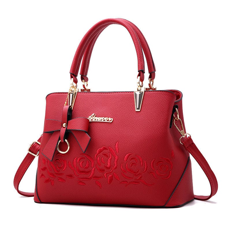 wine red CLK W092 China supplier promotional top quality fashion handbag Guangzhou handbag ladies handbags