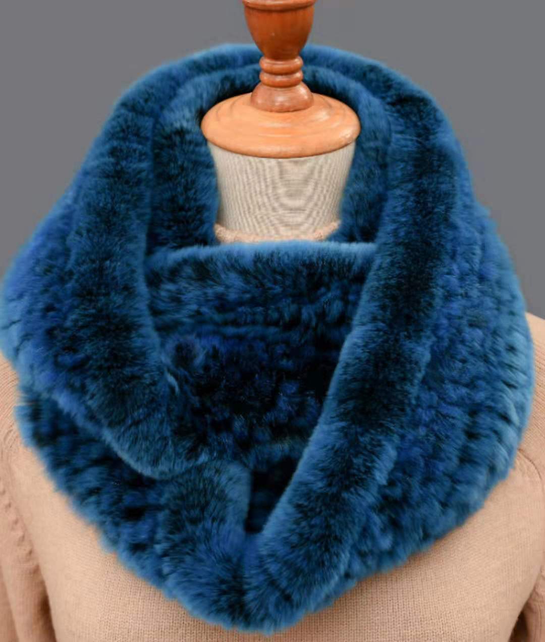 Winter New Luxury Warm Rex Rabbit Fur Fluffy Furry Women Fur Scarves Ladies Soft Volume Neck Ring Scarves