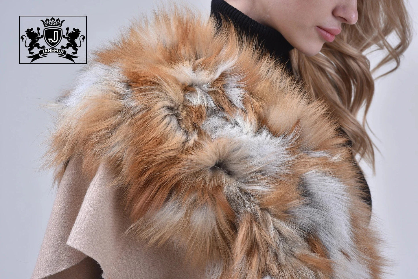 Winter Spring Autumn new arrival grey winter pashmina scarf luxury fashion  women wool shawl with fox fur