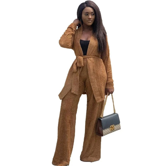 winter warm soft comfy flannel fleece two 2 piece long cardigan and pants set pajamas homewear clothing clothes for women winter