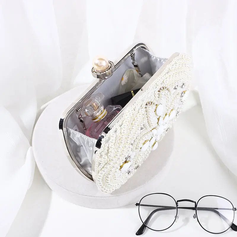 Winter White Factory Wholesale Ladies Portable Messenger Designer Luxury Handbag Elegant Rhinestone Laser Sequin Beaded Handbag Evening Bag