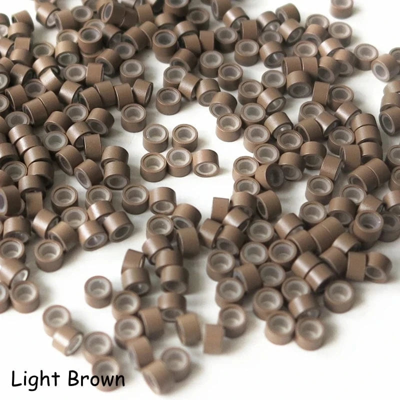 With Silicone Micro Rings Tubes Links Beads for I Tip Hair Extension Tools 1000pcs 5.0 X 3.0 X 3.0mm Aluminum Bottle