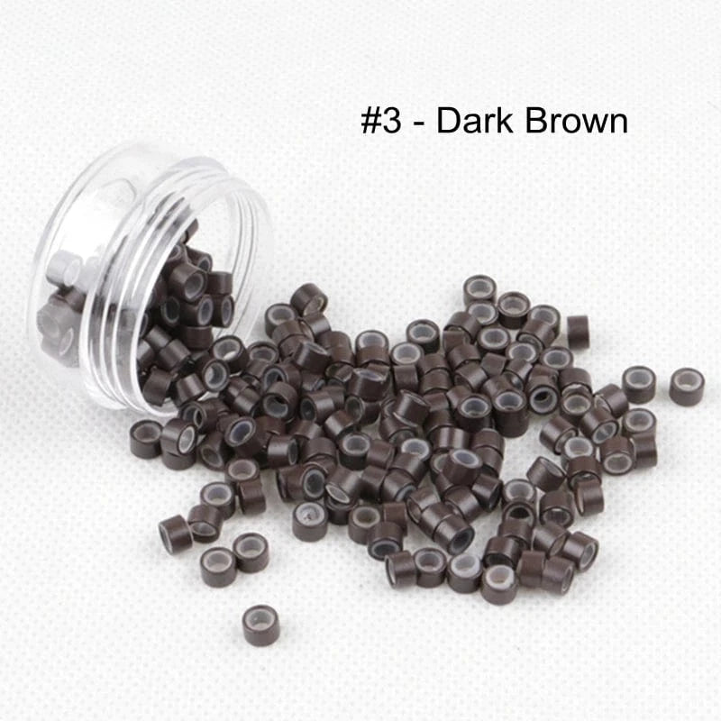 With Silicone Micro Rings Tubes Links Beads for I Tip Hair Extension Tools 1000pcs 5.0 X 3.0 X 3.0mm Aluminum Bottle