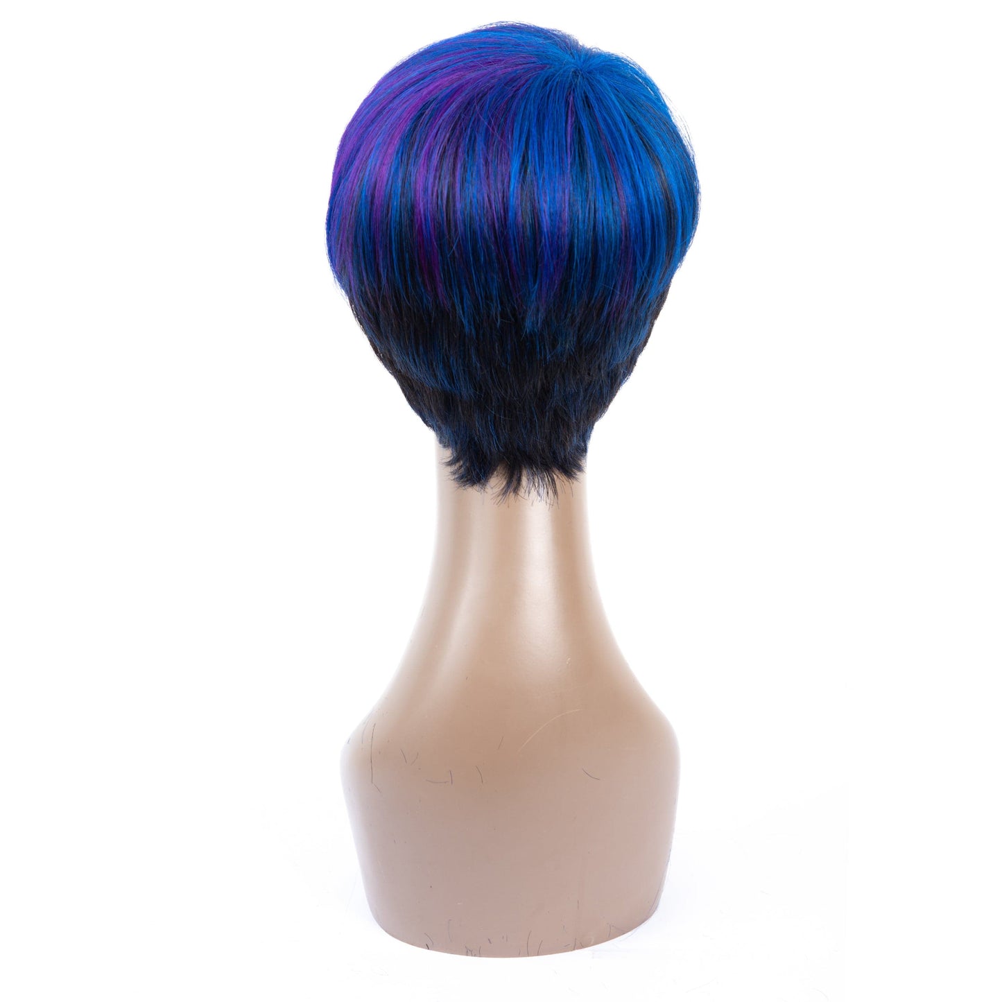 Women 5 Inches Young Girl Virgin Hair Wig Three Tone P Color Multicolor Bangs Short Straight Wigs