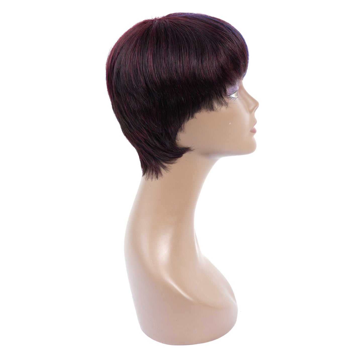 Women 5 Inches Young Girl Virgin Hair Wig Three Tone P Color Multicolor Bangs Short Straight Wigs