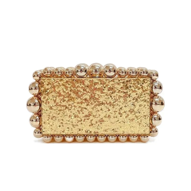 Women Acrylic Box Evening Clutch Bags For Wedding Party LuxuryGold Foil Beads Purses And Handbags Designer High Quality Gift Bag