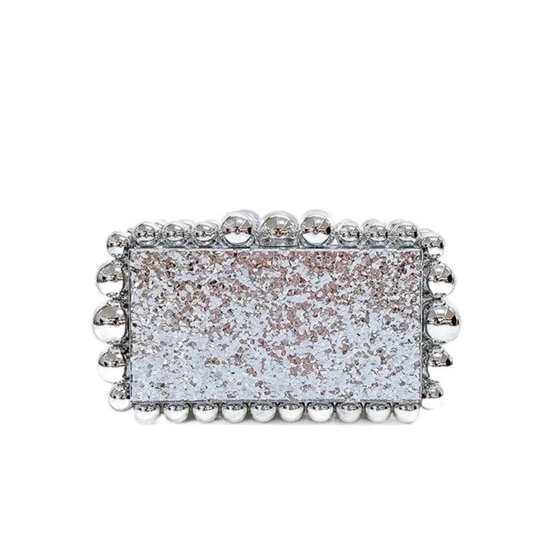 Women Acrylic Box Evening Clutch Bags For Wedding Party LuxuryGold Foil Beads Purses And Handbags Designer High Quality Gift Bag