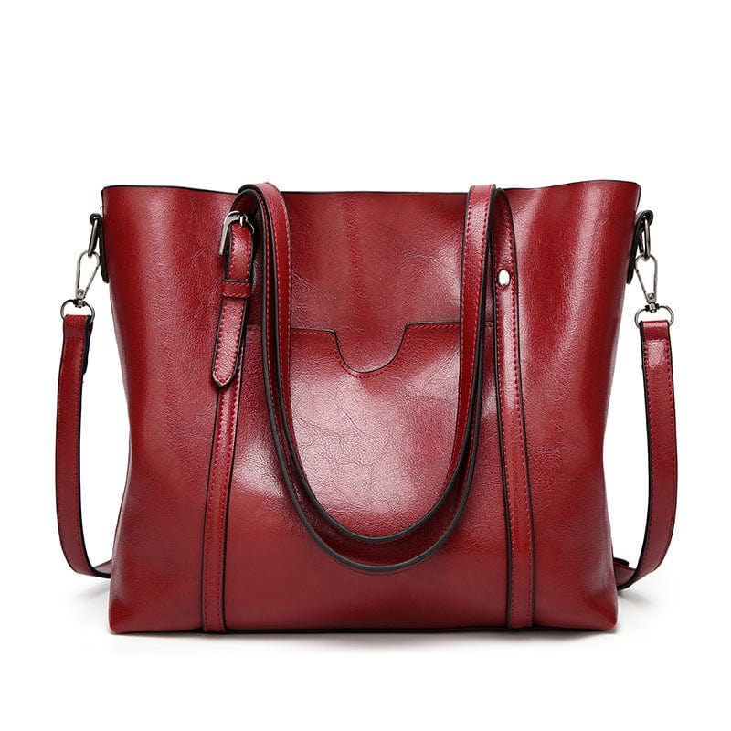 Women bag Oil wax Women's Leather Handbags Luxury Lady Hand Bags With Purse Pocket Women messenger bag Big Tote Sac Bols