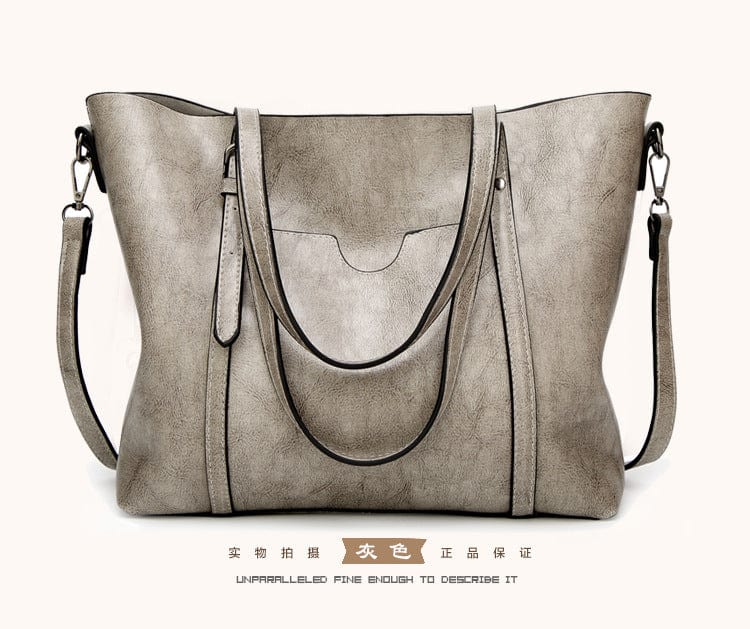 Women bag Oil wax Women's Leather Handbags Luxury Lady Hand Bags With Purse Pocket Women messenger bag Big Tote Sac Bols