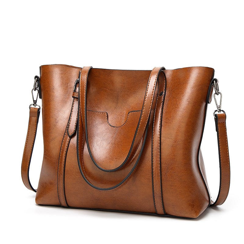 Women bag Oil wax Women's Leather Handbags Luxury Lady Hand Bags With Purse Pocket Women messenger bag Big Tote Sac Bols