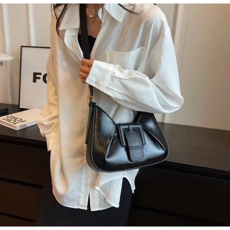 Women Bags Vintage Shoulder Bag Brand Designer Underarm Bags Lady's Clutch PU Leather Hobos Square Buckle Handbag Bolso Feminina