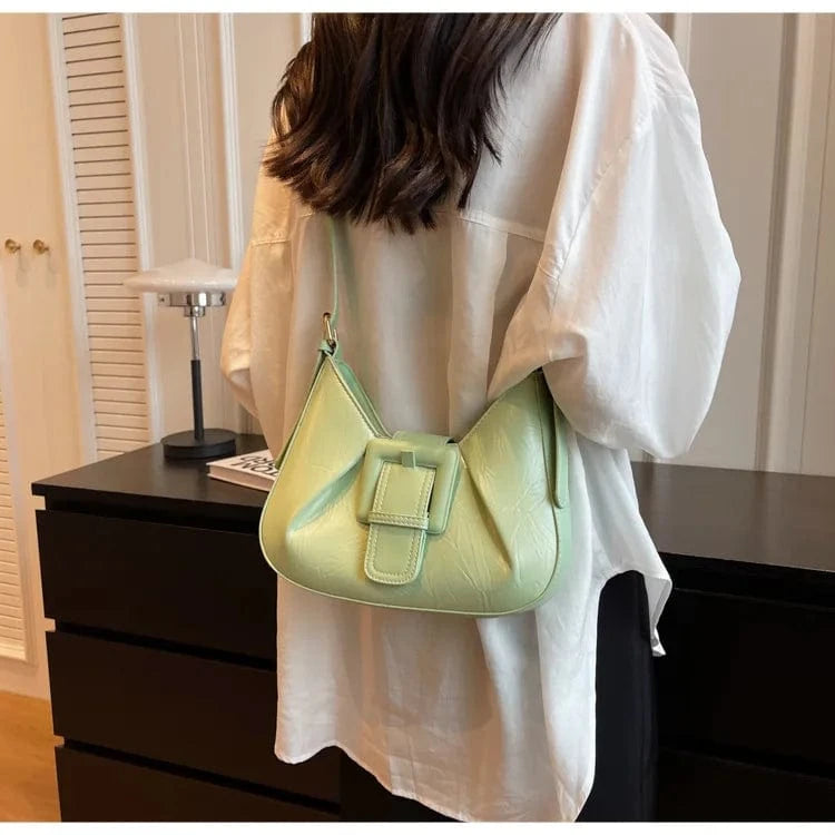 Women Bags Vintage Shoulder Bag Brand Designer Underarm Bags Lady's Clutch PU Leather Hobos Square Buckle Handbag Bolso Feminina