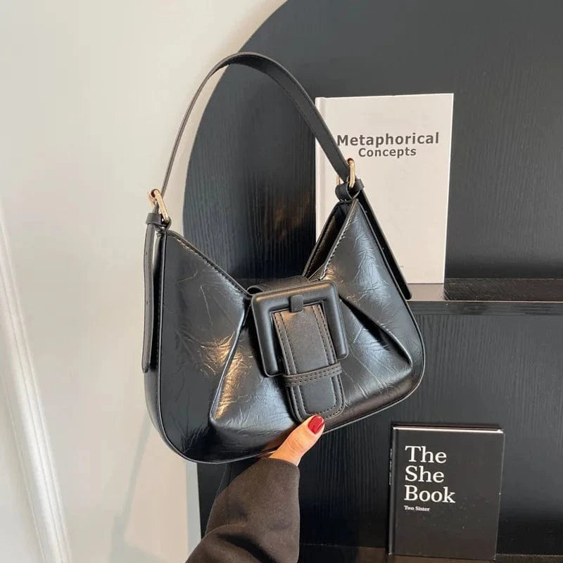 Women Bags Vintage Shoulder Bag Brand Designer Underarm Bags Lady's Clutch PU Leather Hobos Square Buckle Handbag Bolso Feminina