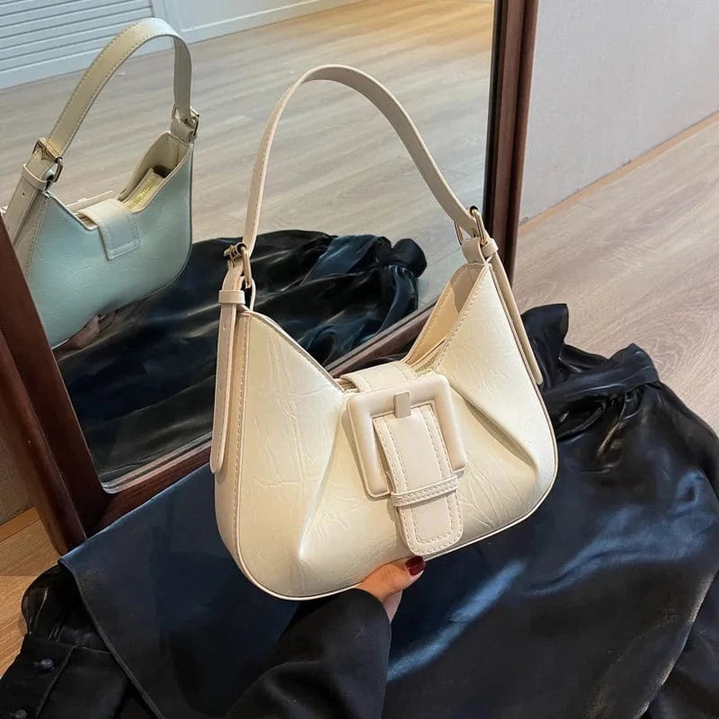 Women Bags Vintage Shoulder Bag Brand Designer Underarm Bags Lady's Clutch PU Leather Hobos Square Buckle Handbag Bolso Feminina