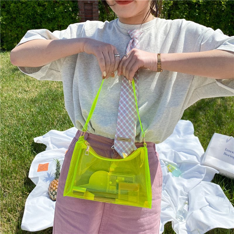 Women Beg Custom Plastic Tote Logo Clear Duffle Beach Kid Purse Crossbody Handbag Transparent Holographic Pvc Jelly Underam Bags
